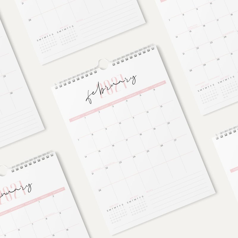 Karto Wall Calendar 2026 - Vertical 11x17 inch January 2026 to June 2027 - Boost Your Productivity and Easy Planning with the Aesthetic Monthly Calendar - Two Font Pink - Image 4