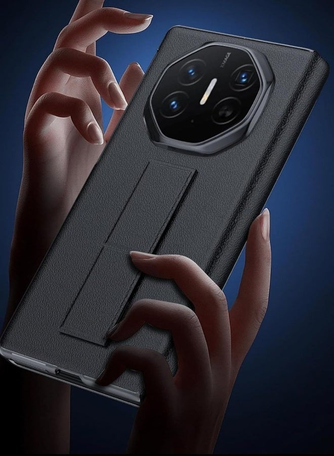 Compatible with Huawei Mate XT Ultimate Design Case with Stand Strap Hand Holder, Leather Flip Case Cover with Smart View Touch Window u0026 Auto Screen Sleep/Wake - Image 5