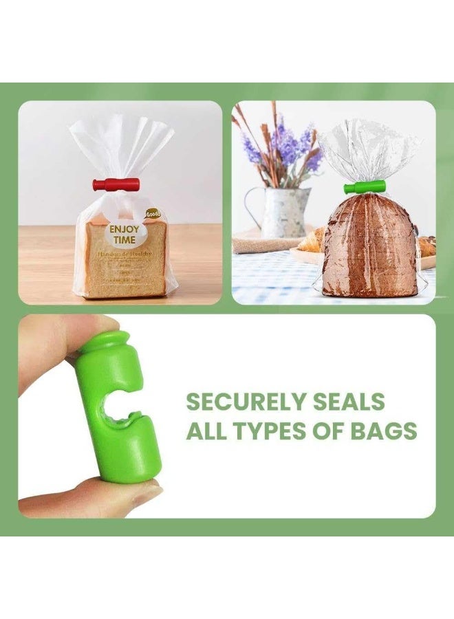 3-Piece Bread Bag Clip - Squeeze And Lock Food Bag Clip, Plastic Sealing Clip For Bread, Snacks, Potato Chips - Multiple Colors, Easy To Grip, Sealed And Sealed  - Image 3