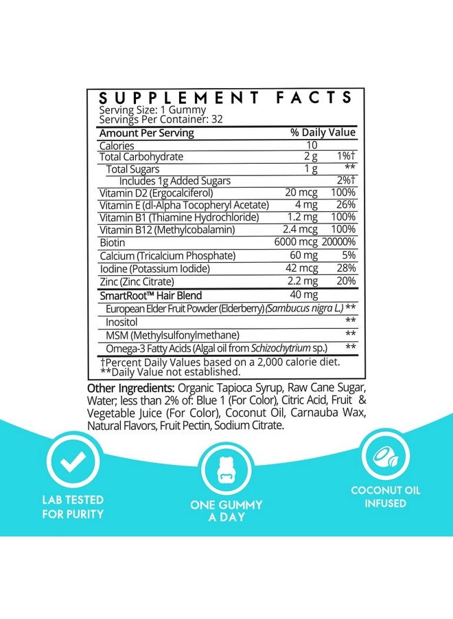 SugarbearPRO Sugarbear Hair Vitamin Gummy 1 Month Supply Extra Strength Biotin 6000mcg, Growth for Men & Women, Vegan Vitamin B12, MSM, Inositol, Omega 3, Elderberry, Certified Kosher, Halal, Cruelty-Free - Image 5