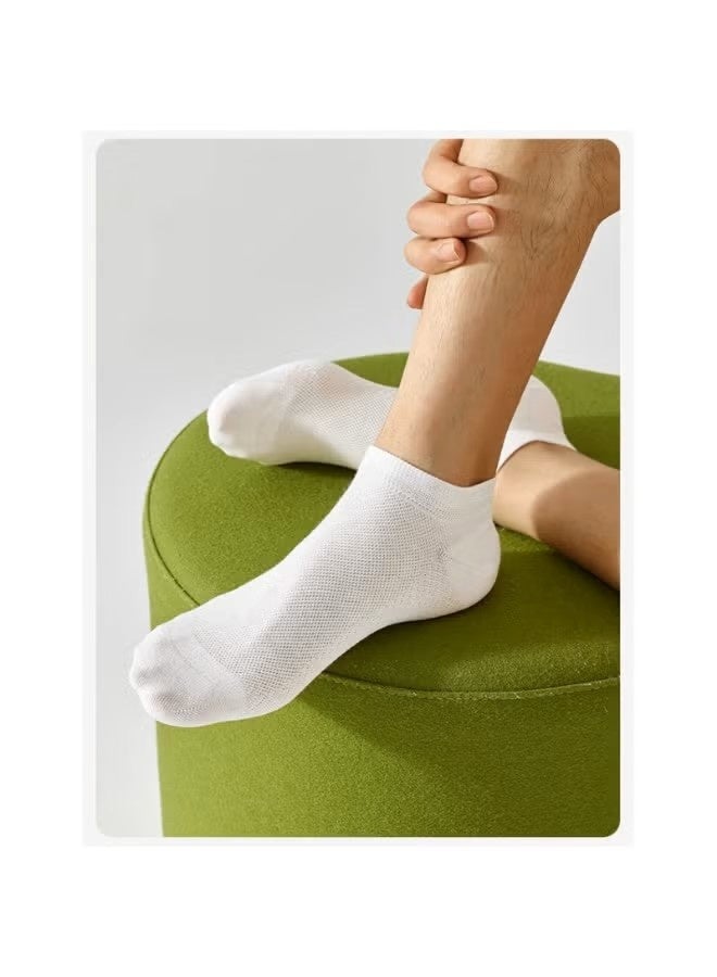 ٥ أزواج من الجوارب الرجالية القصيرة، جوارب صيفية رقيقة من القطن الخالص مضادة للروائح الكريهة، جوارب صيفية قصيرة من القطن الشبكي ماصة للعرق وجيدة التهوية - Image 2