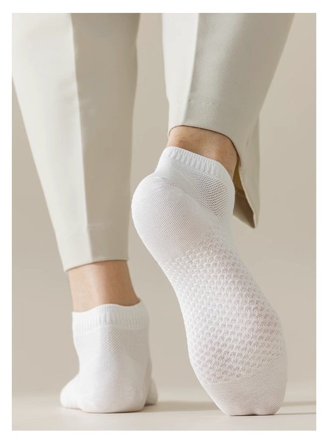 ٥ أزواج من الجوارب الرجالية القصيرة، جوارب صيفية رقيقة من القطن الخالص مضادة للروائح الكريهة، جوارب صيفية قصيرة من القطن الشبكي ماصة للعرق وجيدة التهوية - Image 5