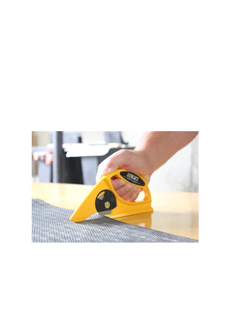 OLFA 45mm Rolled Material Cutter (45-C) - Rotary Blade Utility Knife w/Solid Base & Large Handle for Cutting Carpet, Linoleum, Fabric, Paper, Replacement Blades: OLFA RB45-1 Rotary Blades - Image 2