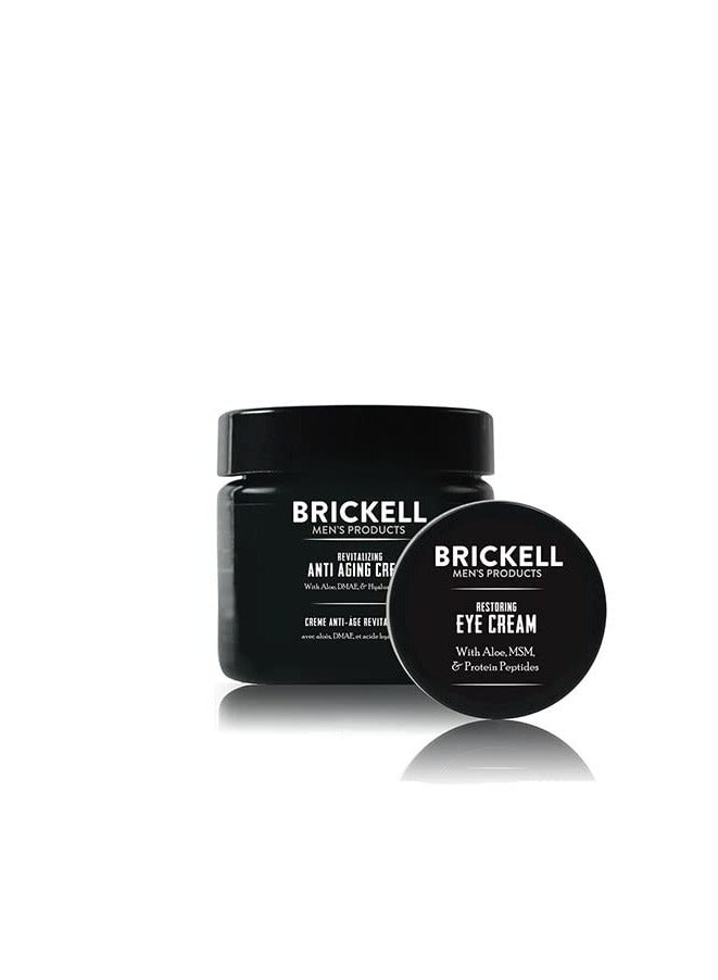 Brickell Men's Products Brickell Men's Ultimate Anti-Aging Routine, Anti-Wrinkle, Night Face Cream and Eye Cream to Reduce Puffiness, Wrinkles, Dark Circles, Under Eye Bags, Natural and Organic, Unscented - Image 2