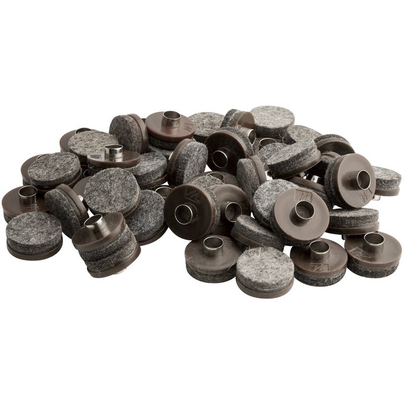 SoftTouch NailOn Heavy Duty Felt Pads for Wood Furniture and Hard Floor Surfaces  Protect your Hard Floor Surfaces from Scratches 1 Round Furniture Protectors Walnut Brown 48 Pieces - Image 1