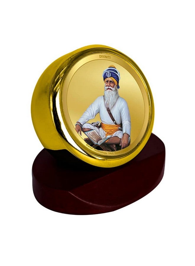 DIVINITI 24K Gold Plated Foil Baba Deep Singh Ji Photo Frame for Car Dashboard, Car Idol, Table Décor|Religious Pooja Prayer MCF 1C Gold Frame for Gift (5.5x5.0 cm) - Image 3