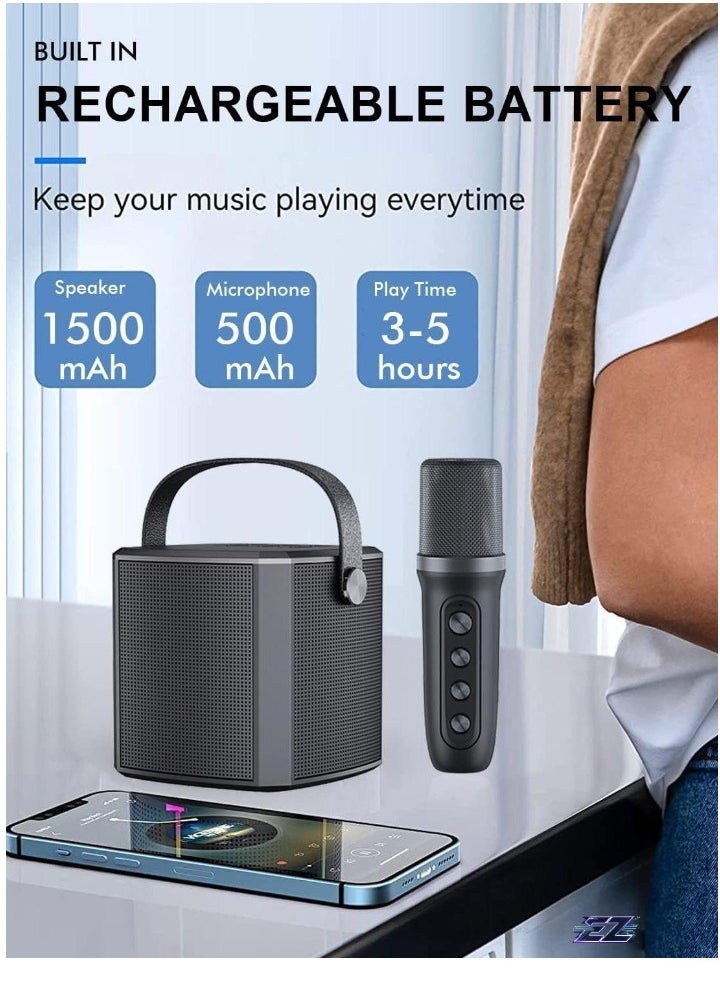 ELTRAZONE Karaoke Machine with UHF Wireless Microphones for Adults & Kids | Portable Bluetooth PA Speaker System | Supports Vocal Cut for Home Parties, Meetings, Weddings | Rechargeable, Loud Sound, and LED Light Effects | Perfect for Celebrations & Events - Image 2