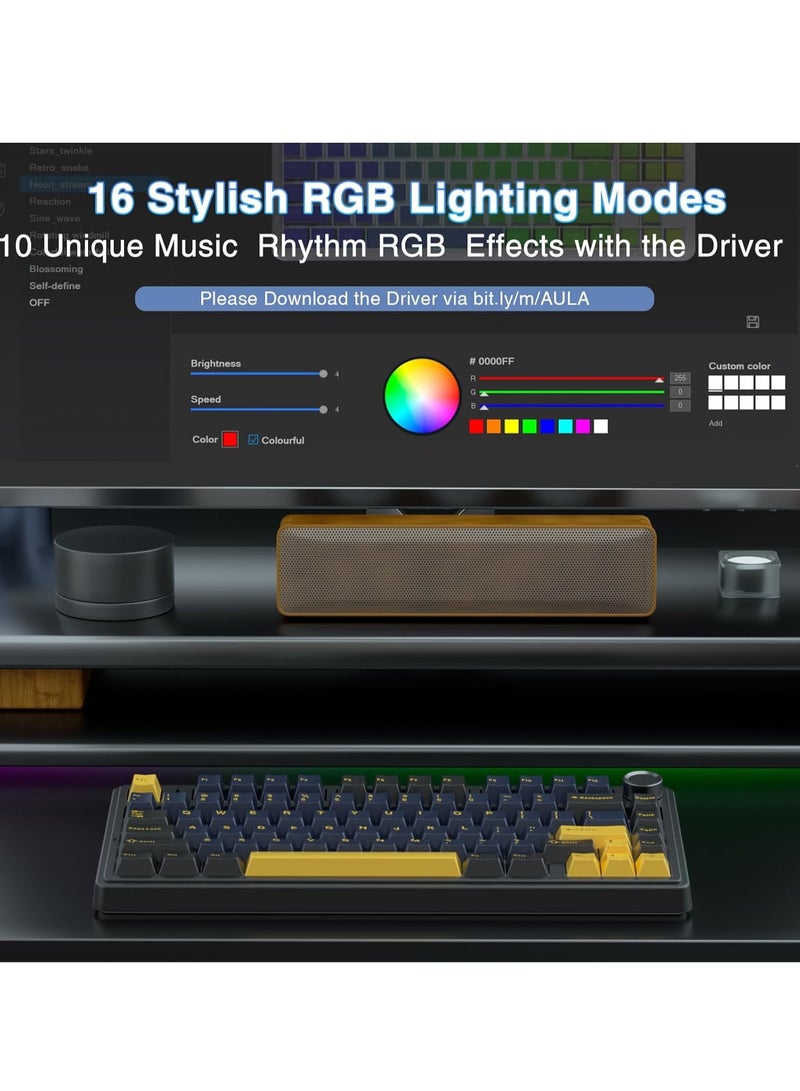 أولا F75 لوحة مفاتيح ميكانيكية لاسلكية مع إضاءة خلفية RGB للعب - Image 3
