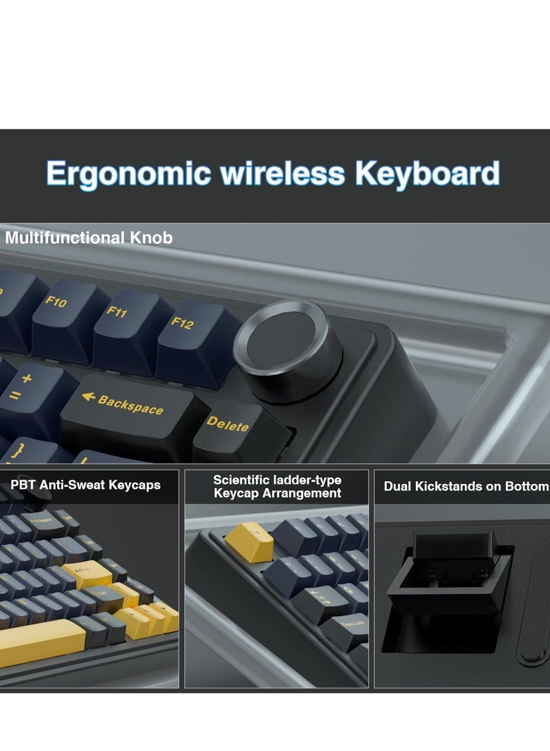 أولا F75 لوحة مفاتيح ميكانيكية لاسلكية مع إضاءة خلفية RGB للعب - Image 5