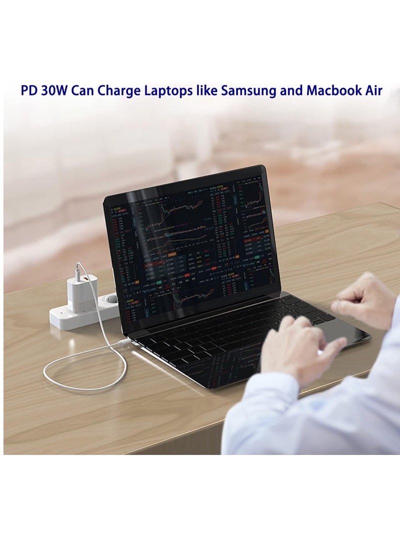 ELTRAZONE - "Dual-Port 30W GaN Charger – PD USB-C for iPhone, iPad Pro, MacBook Air, Samsung S21, and 18W USB Port" - Image 1