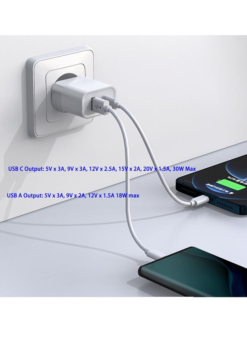ELTRAZONE - "Dual-Port 30W GaN Charger – PD USB-C for iPhone, iPad Pro, MacBook Air, Samsung S21, and 18W USB Port" - Image 1