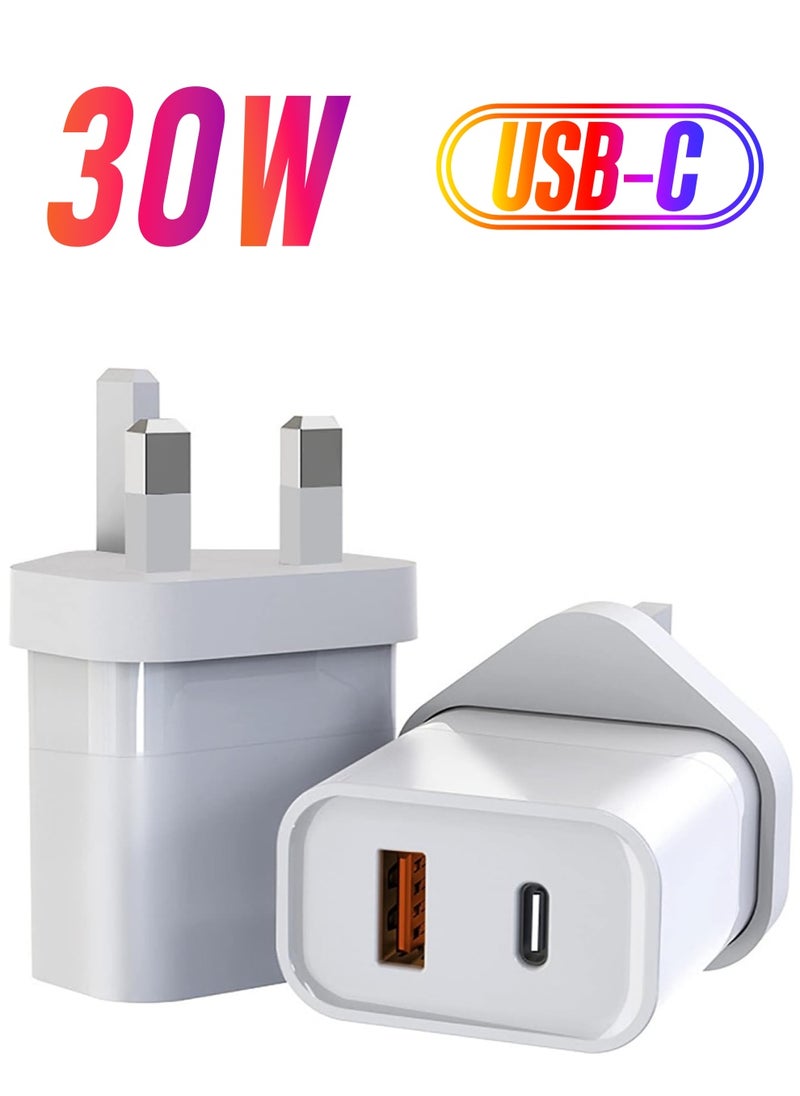 ELTRAZONE - "Dual-Port 30W GaN Charger – PD USB-C for iPhone, iPad Pro, MacBook Air, Samsung S21, and 18W USB Port" - Image 1
