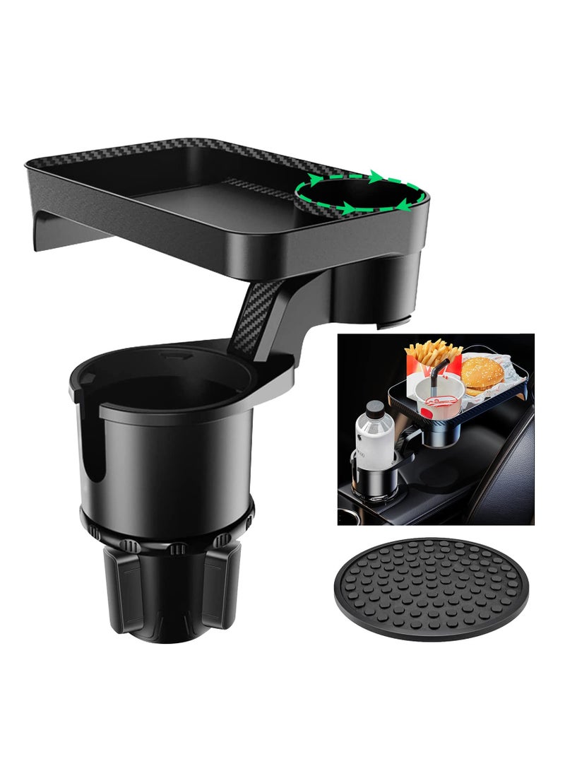 PROTON Cup Holder Expander for Car Car Tray Multifunctional Cup Holder Tray with 360° Rotating Table Adjustable Base Large Car Cup Holder 17-40oz Cup Bottlle Drink Detachable Tray Table - Image 1