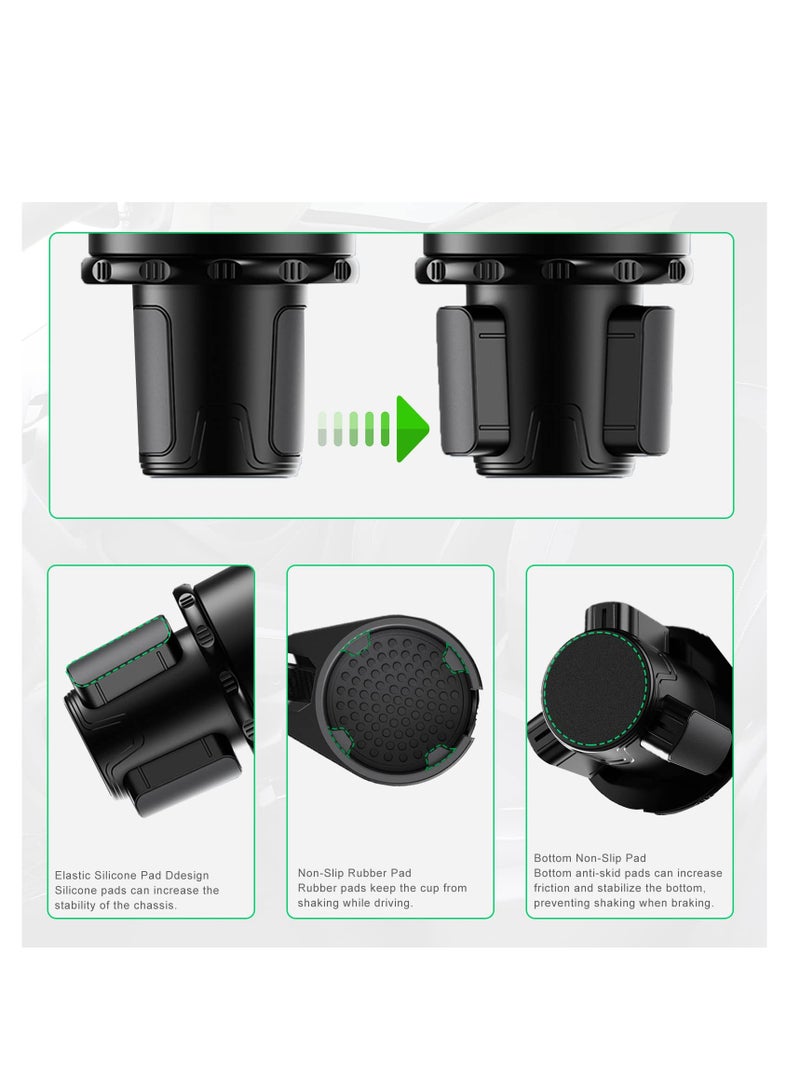 PROTON Cup Holder Expander for Car Car Tray Multifunctional Cup Holder Tray with 360° Rotating Table Adjustable Base Large Car Cup Holder 17-40oz Cup Bottlle Drink Detachable Tray Table - Image 5