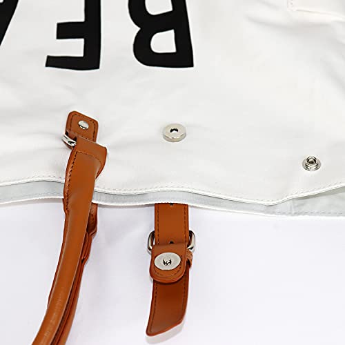 Lamyba Beach Bag with Vegan Leather Handle, Extra Large Beach Bag for Women Waterproof Sandproof - Image 5
