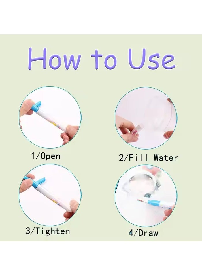 2 Magic Water Books for kids & 2 pens, Drawing book for kids, perfect for early education and creativity, Children use a water pen to reveal colors and images, Promoting learning in a fun way, Children Early Education Drawing Board, Toy For Kids, Toddler Preschool (2 Reusable drawing book & 2 Pen)  - Image 4