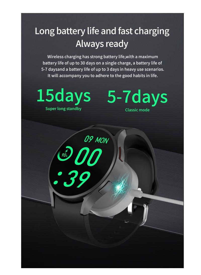 GULFLINK M10 smart watch 1.39 inch TFT Round Screen Heart Rate Fitness Tracker Blood Pressure Monitor Wireless charging smartwatch- Yellow - Image 5