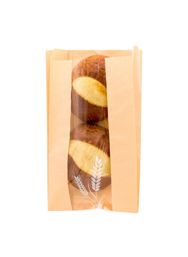 Restaurantware أكياس خبز ورقية من باك تيك 6 × 2.8 × 10 بوصة، 100 كيس باجيت مقاوم للدهون - مثقبة ميكرو، نافذة شفافة، أكياس خبز ورقية بنية، قابلة للاستخدام مرة واحدة، قابلة للتجميد - Image 2