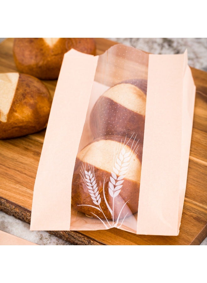 Restaurantware أكياس خبز ورقية من باك تيك 6 × 2.8 × 10 بوصة، 100 كيس باجيت مقاوم للدهون - مثقبة ميكرو، نافذة شفافة، أكياس خبز ورقية بنية، قابلة للاستخدام مرة واحدة، قابلة للتجميد - Image 3