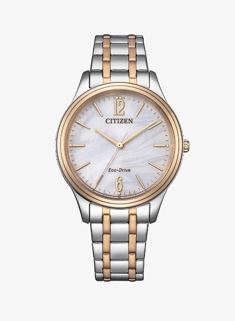 CITIZEN ساعة أنالوج نسائية من الفولاذ المقاوم للصدأ EM0416-78A - 34 مم - Image 1