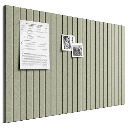 Bumusty Large Cork Board Alternative-36 x 24" Felt Bulletin Board Tiles, with 30 Pushpins, 40 Adhesive Tabs, Fine-Stripe 6-Pack, Cork Boards for Office Push Pin Board Felt Board-Sage - Image 1