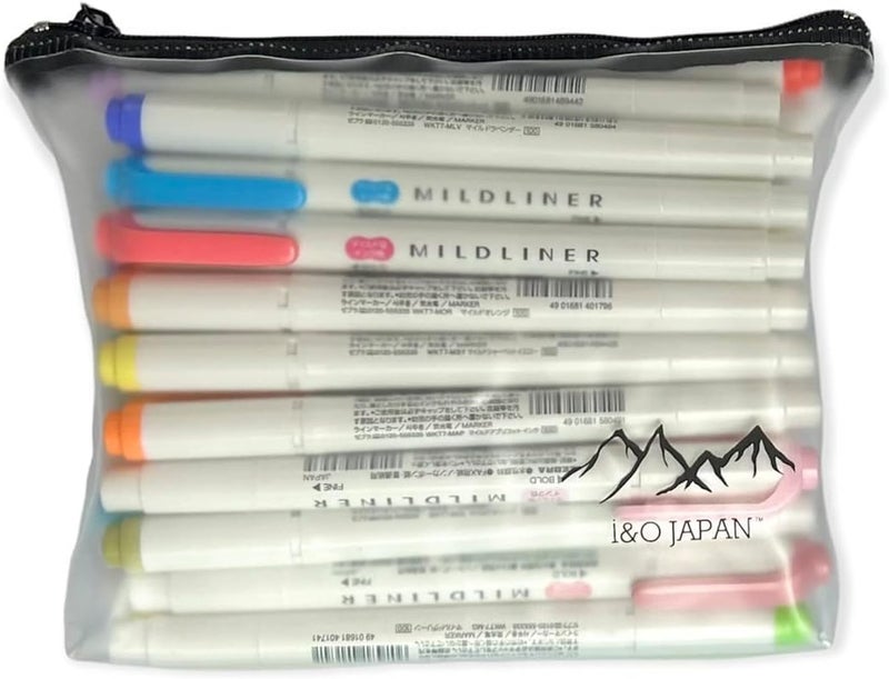 Zebra Pen Zebra Mildliner Soft Color Double-Sided Highlighter Pens 40 Full Color Assorted with Sarasa Clip Pen Black 0.5mm and Original Vinyl Pen Case - Image 4