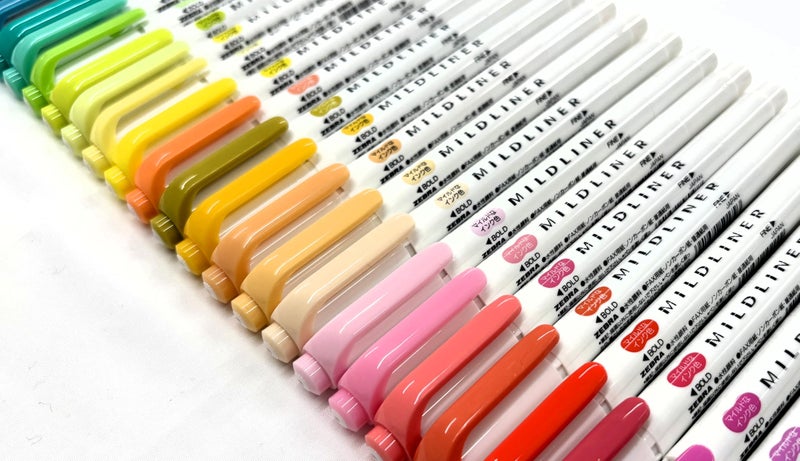 Zebra Pen Zebra Mildliner Soft Color Double-Sided Highlighter Pens 40 Full Color Assorted with Sarasa Clip Pen Black 0.5mm and Original Vinyl Pen Case - Image 3