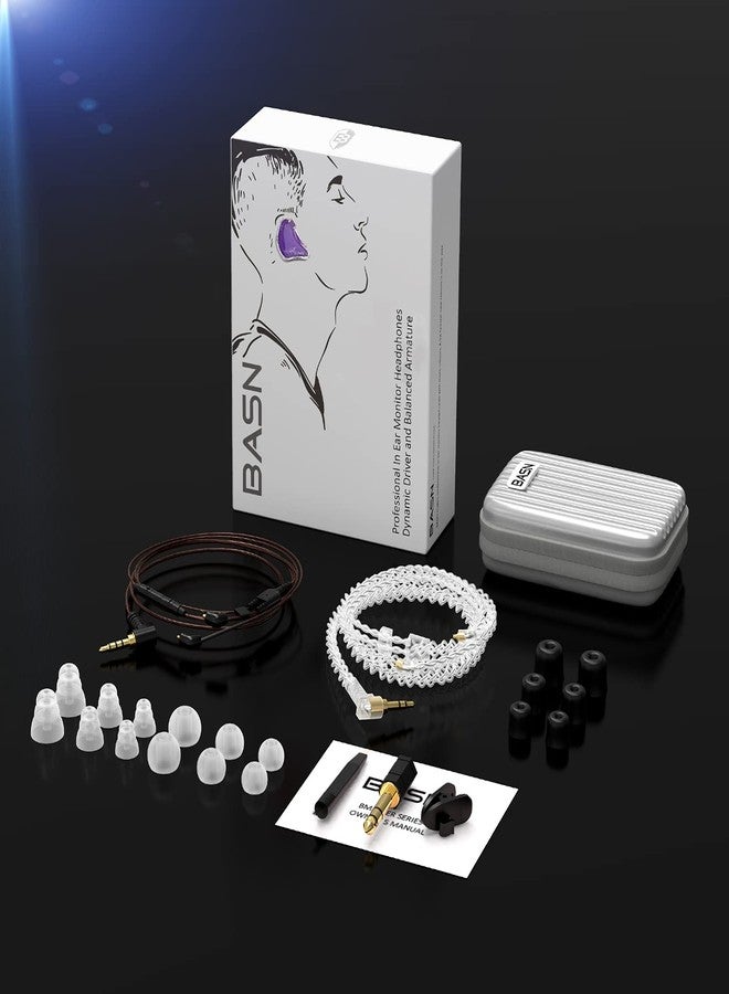 BASN Bmaster Triple Drivers in Ear Monitor Headphone with Two Detachable Cables Fit in Ear Suitable for Audio Engineer, Musician (Purple) - Image 5