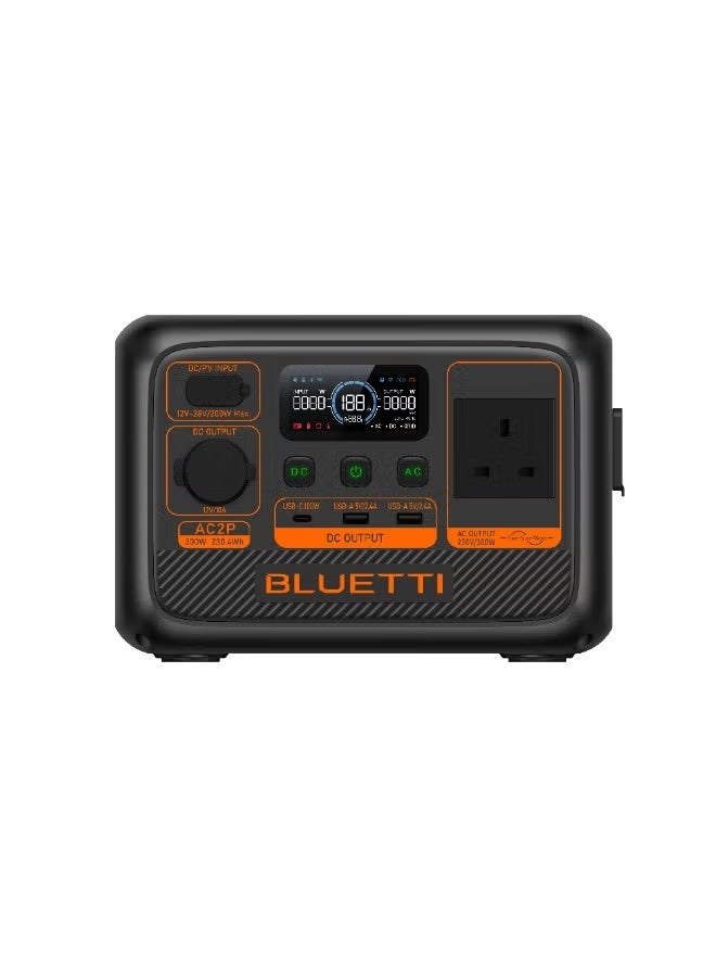 بلويتي محطة طاقة محمولة BLUETTI AC2P بقدرة 300 واط، بطارية LiFePO4 بسعة 230.4 واط/ساعة، مولد طاقة شمسي سريع الشحن، باور بانك UPS للتخييم والطوارئ والاستخدام المنزلي - Image 3