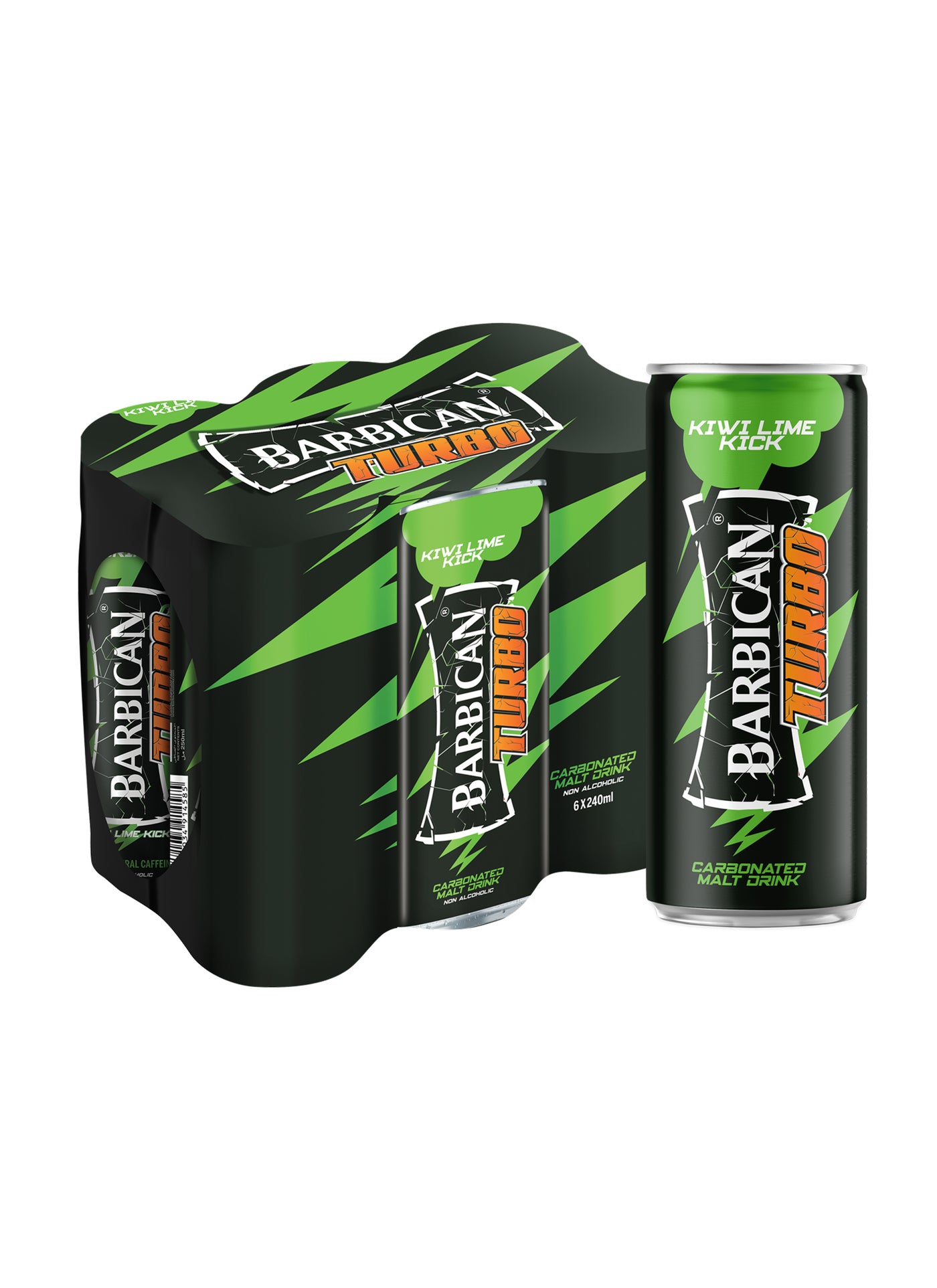 Barbican Turbo Kiwi Lime Flavoured Malt Carbonated Soft Drink Can