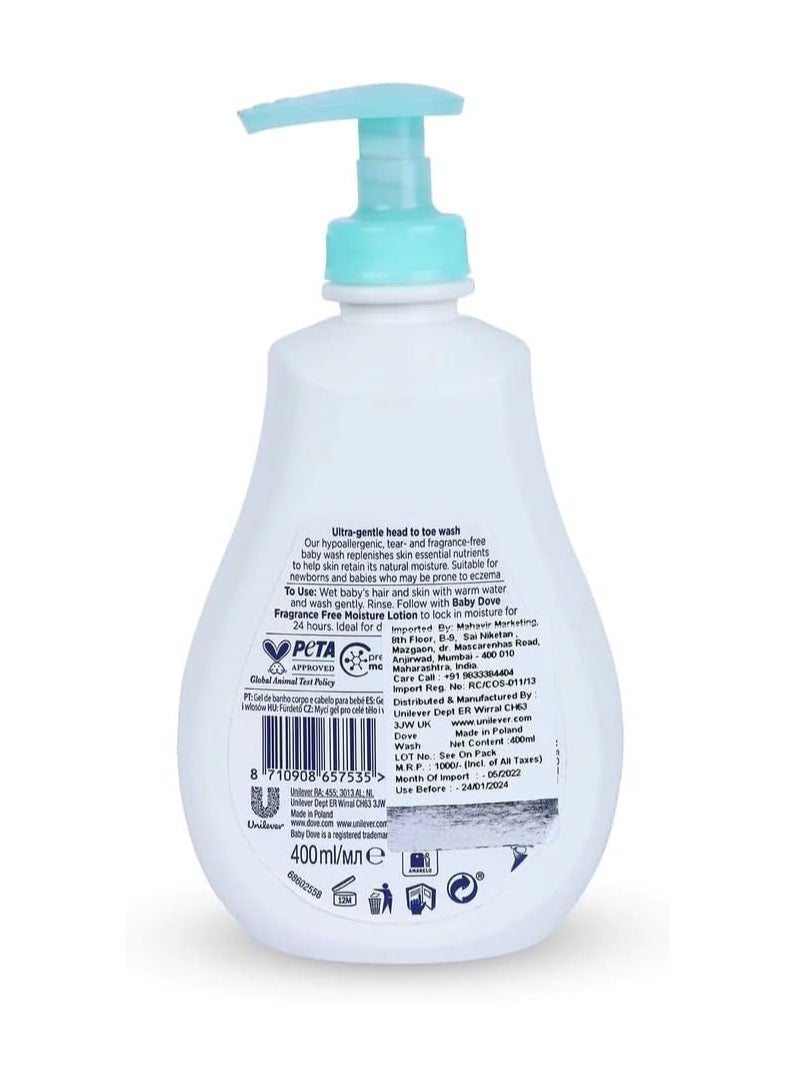 Baby Dove Sensitive Moisture Hair to Toe Wash, 400ml