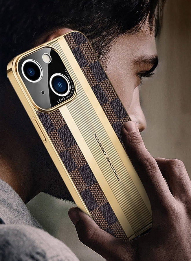 IPhone 14 Max Case 6.7 Inch, Luxury Genuine Leather Case, Premiun Back Cover, Anti-Slip, Anti-Fingerprint, Shockproof Protector Cover