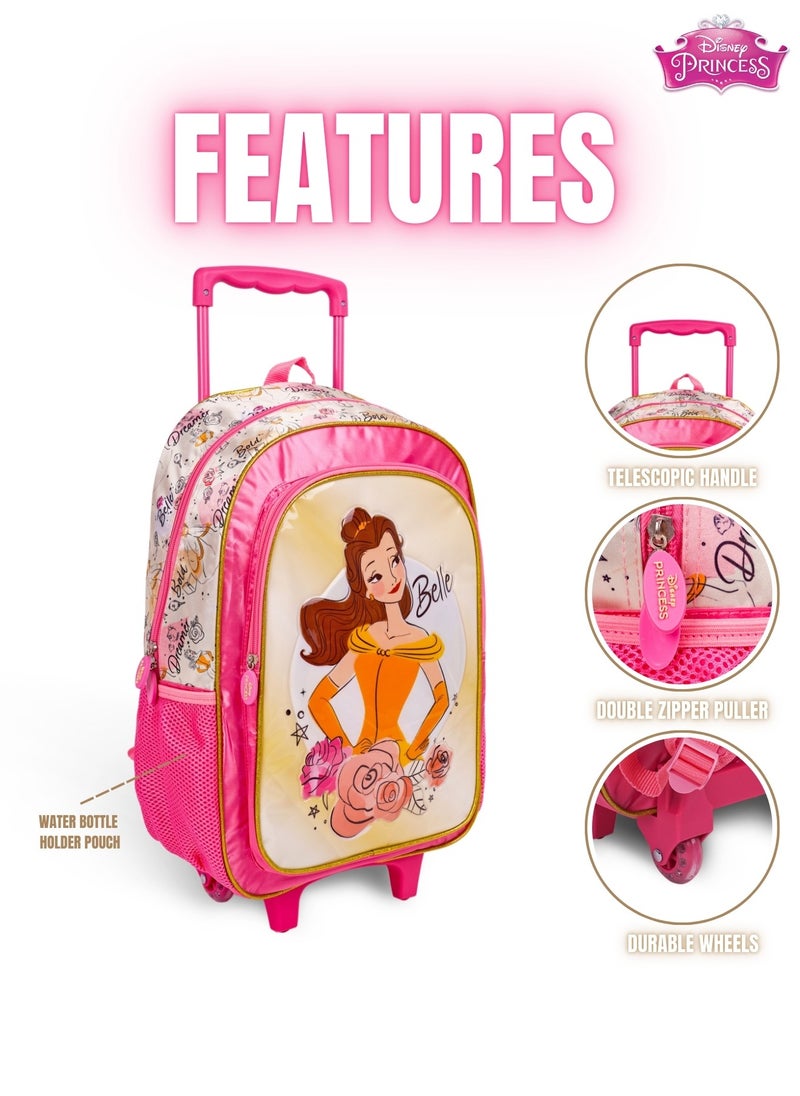 Disney - Princess  18 Inch Kids 3-in-1 Trolley School Bag Set - Ergonomic Backpack, Insulated Lunch Bag & Pencil Case,Lightweight, Durable, Students 6+ - Perfect for Travel & School,For Girls - Image 1