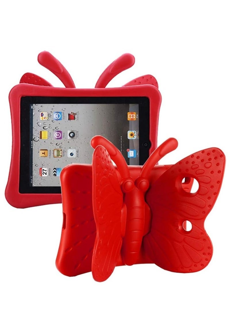 SmartGrist Pad 10.2 Case 2020, iPad 7th Generation Case for Kids, Cute Butterfly Shockproof EVA Foam Super Protection Kid Proof Protective Stand Cover for iPad 10.2 Inch 2019 7th 2020 8th Gen - Red - Image 1
