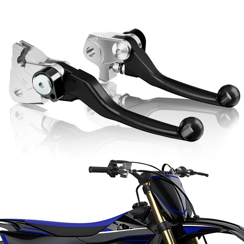 USTPO Dirt Bike Clutch Brake Lever Foldable CNC Pivot Motorcycle Folding Set for YZ125 YZ250 1523 YZ250F 0923 YZ125X 1723 YZ250X 1623 YZ450F 0923 YZ250FX 2023 YZ450FX 1923 Black - Image 2