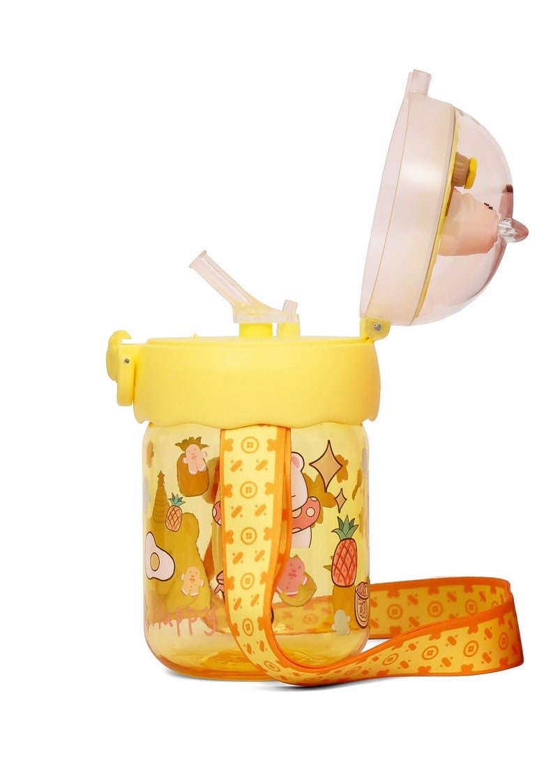 Eazy Kids Water Bottle 580ml With straw - Yellow  - Image 5