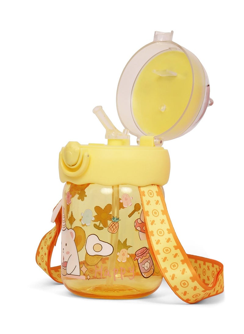 Eazy Kids Water Bottle 580ml With straw - Yellow  - Image 4