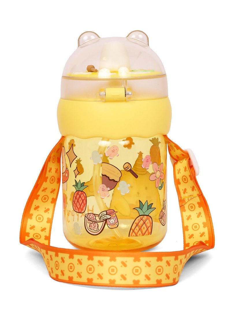 Eazy Kids Water Bottle 580ml With straw - Yellow  - Image 2