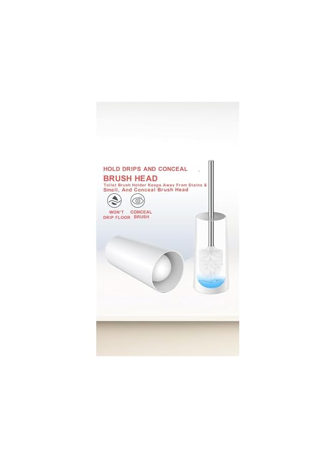 promass 2 Pack Toilet Brush with 304 Stainless Steel Long Handle - Ergonomic, Elegant, Durable Toilet Bowl Brushes for Bathroom (Upgraded) - Image 4