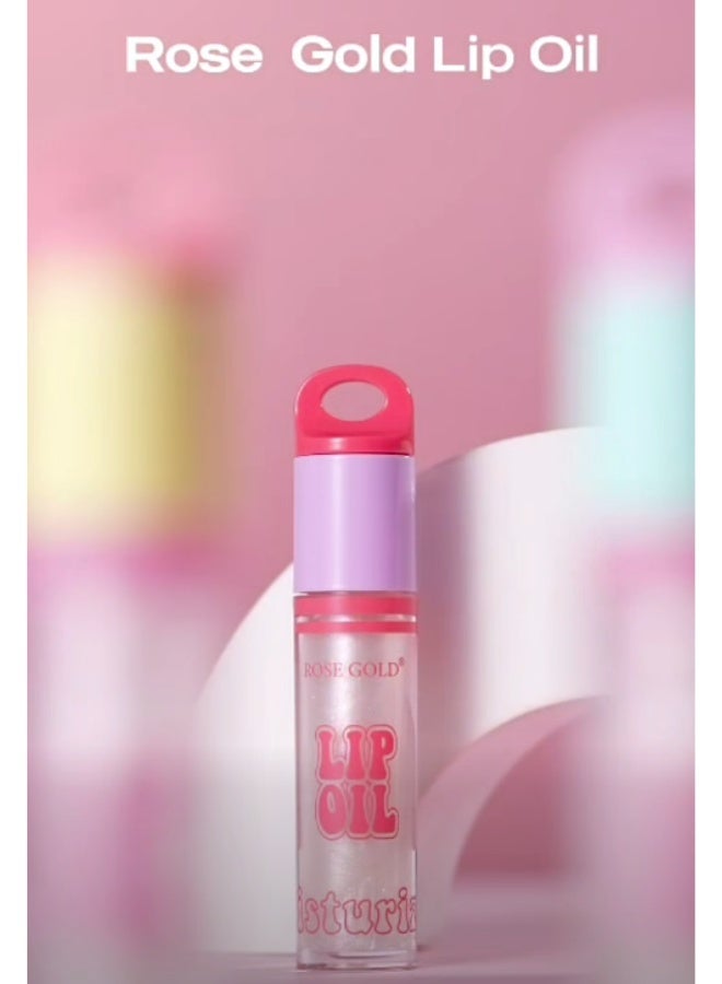 Rose Gold Lip Oil Hydrating Lip Treatment 8ml Lightweight Moisturizing Lip Serum with Glass Shine Finish and Glimmer Infusion for Dry and Chapped Lips Daily Care and Glossy Natural Look - Image 5