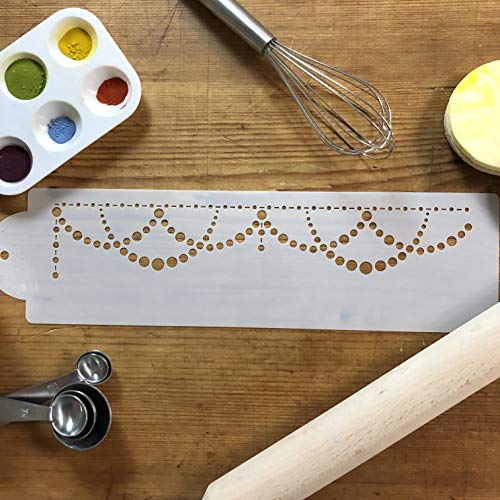 Designer Stencils C564 Pearl Swag Cake Stencil, Beige/Semi-Transparent - Image 2