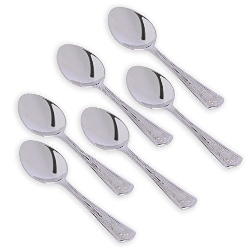 Kishco Festival Stainless Steel Tea Spoon Set - Pack of 6 - Image 1