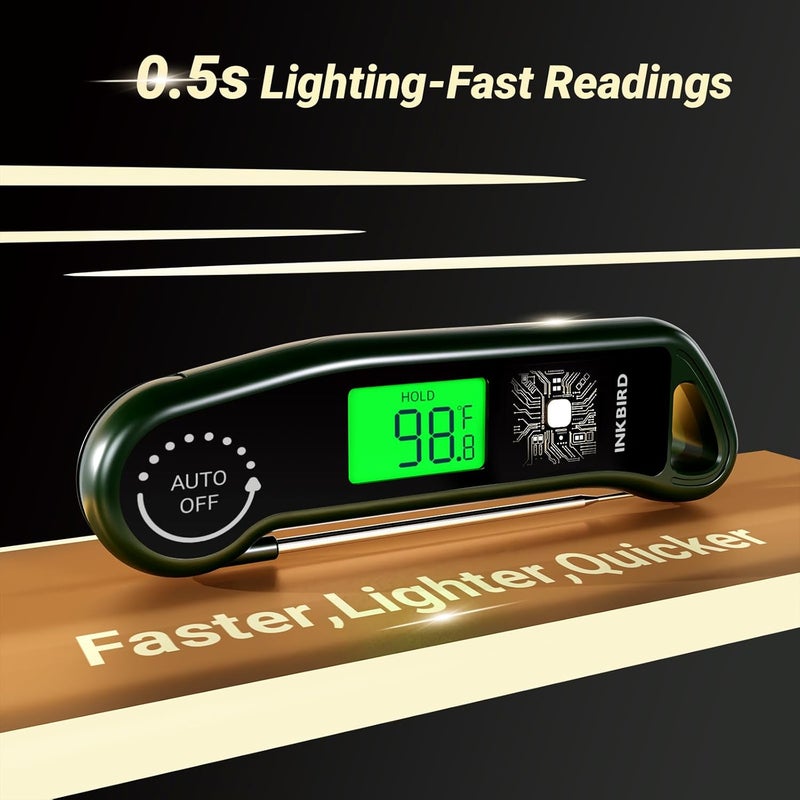 INKBIRD مقياس حرارة اللحوم الفوري RHT-11K، قراءة سريعة في 0.5 ثانية، كشف فائق الدقة، مقياس حرارة طعام محمول للطهي والشواء والخبز والقلي العميق - Image 3