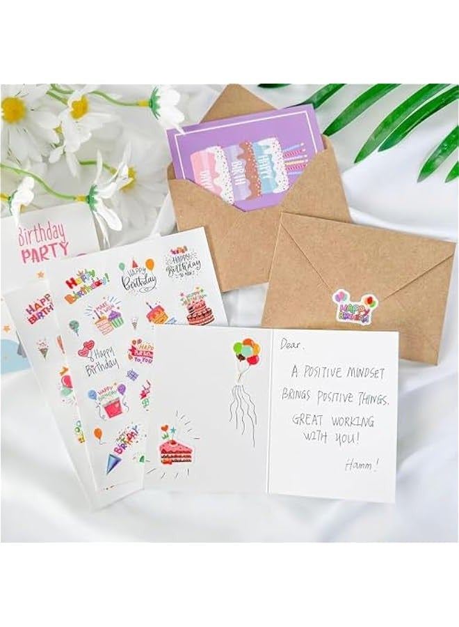 TRASSLE 20Pcs Birthday Happy Birthday Cards with Envelopes,Variety Set of Assorted Birthday Cards with Envelopes, Bulk Greeting Cards Assortment for Family, Kids, Friends, Work & Office Celebrations - Image 5
