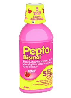 Pepto Bismol Liquid Upset Stomach Diarrhea Relief, Heartburn, Nausea, Indigestion Cherry Flavour 12oz /480mL  - Image 4