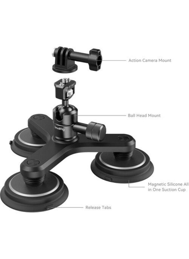 SMALLRIG Triple Magnetic Suction Cup Mounting Support Set For Action Cameras  - Image 4