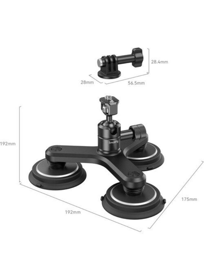 SMALLRIG Triple Magnetic Suction Cup Mounting Support Set For Action Cameras  - Image 2