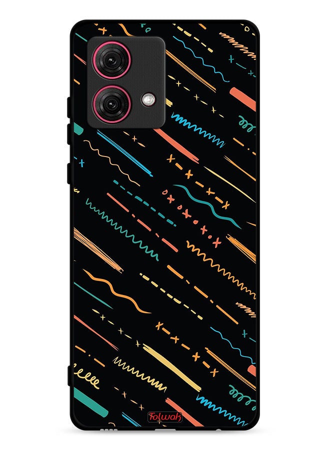 Tolwak Motorola Moto G84 5G Protective Case Cover X Lines Abstract Pattern - Image 1