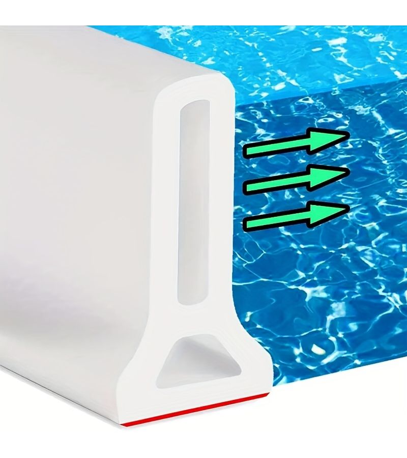 White 1.97 Inch Self Adhesive Bathroom Floor Dam Water Barrier Dry Wet Separation - Image 3