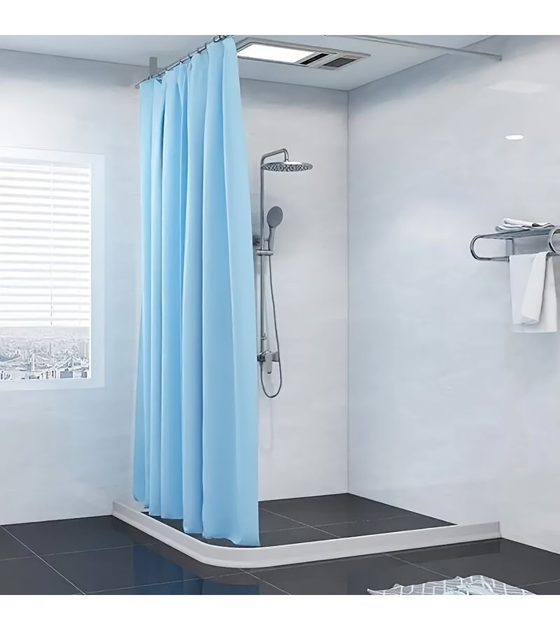 White 1.97 Inch Self Adhesive Bathroom Floor Dam Water Barrier Dry Wet Separation - Image 2